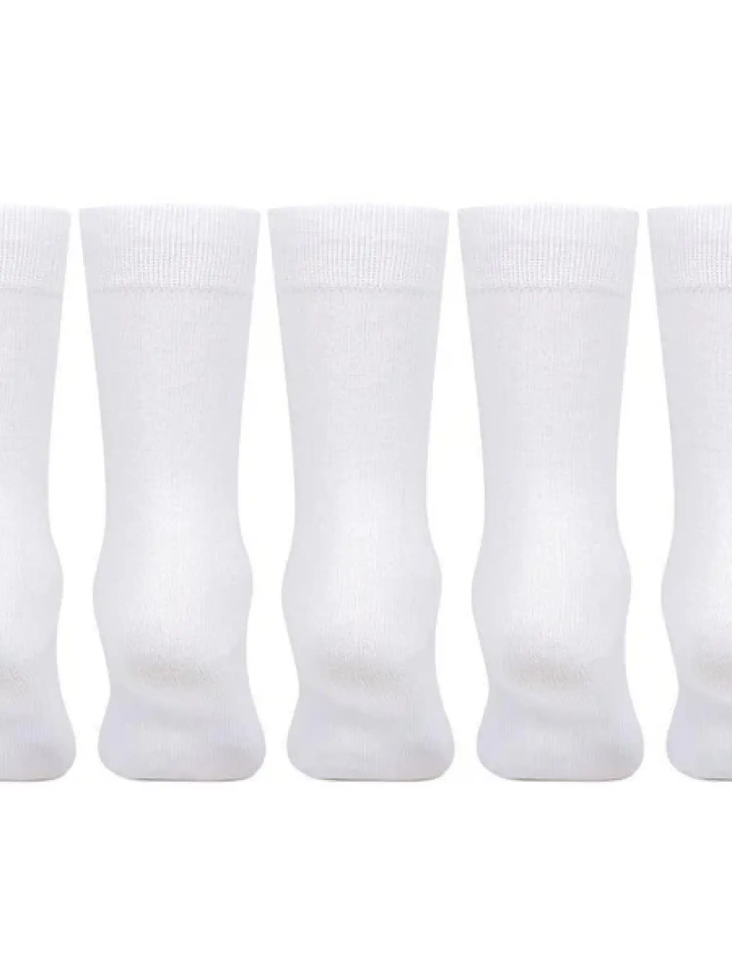 Kids Plain Cotton School Socks - Pack of 5