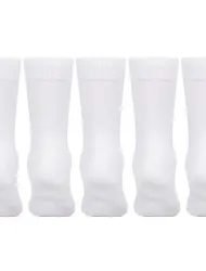 Kids Plain Cotton School Socks - Pack of 5