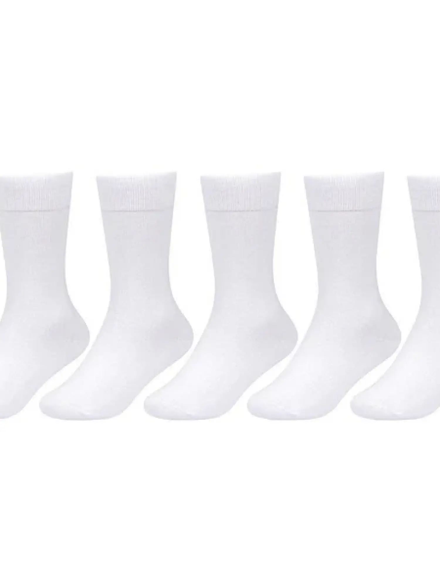 Kids Plain Cotton School Socks - Pack of 5