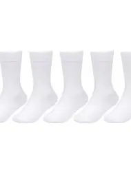 Kids Plain Cotton School Socks - Pack of 5