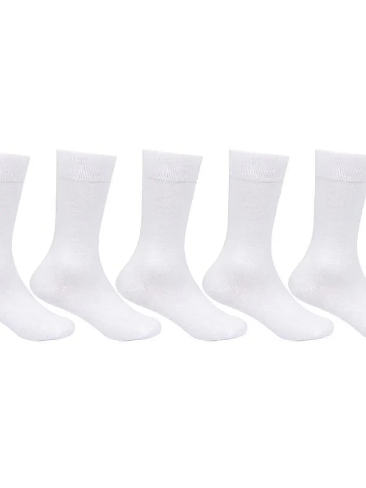 Kids Plain Cotton School Socks - Pack of 5