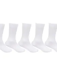 Kids Plain Cotton School Socks - Pack of 5