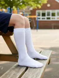 Kids Plain Cotton School Socks - Pack of 5